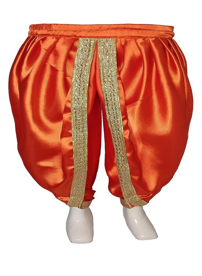 Fancy Agents Lord Krishna Costume for Kids| Baby Krishna Dress for Janmashtami| Fancy Dress Costume for Baby Boys/Girls| Krishna Dress for Kids without cummerbund (3-4 Years, Orange) - Image 3
